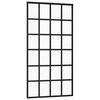 Stumdomos durys, juodos, 102x205cm, ESG stiklas ir aliuminis
