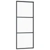 Stumdomos durys, juodos, 76x205cm, ESG stiklas ir aliuminis