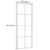 Stumdomos durys, juodos, 76x205cm, ESG stiklas ir aliuminis
