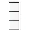 Stumdomos durys, juodos, 76x205cm, ESG stiklas ir aliuminis