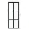 Stumdomos durys, juodos, 76x205cm, ESG stiklas ir aliuminis