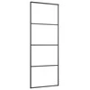 Stumdomos durys, juodos, 76x205cm, ESG stiklas ir aliuminis