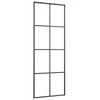 Stumdomos durys, juodos, 76x205cm, ESG stiklas ir aliuminis