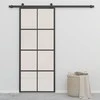 Stumdomos durys, juodos, 90x205cm, aliuminis ir ESG stiklas