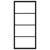 Stumdomos durys, juodos, 90x205cm, aliuminis ir ESG stiklas