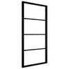 Stumdomos durys, juodos, 90x205cm, aliuminis ir ESG stiklas