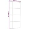 Stumdomos durys, juodos, 90x205cm, ESG stiklas ir aliuminis