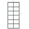 Stumdomos durys, juodos, 90x205cm, ESG stiklas ir aliuminis