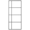 Stumdomos durys, juodos, 90x205cm, ESG stiklas ir aliuminis