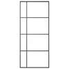 Stumdomos durys, juodos, 90x205cm, ESG stiklas ir aliuminis
