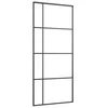 Stumdomos durys, juodos, 90x205cm, ESG stiklas ir aliuminis