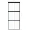 Stumdomos durys, juodos, 90x205cm, ESG stiklas ir aliuminis