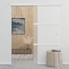 Stumdomos durys, sidabrinės, 90x205cm, aliuminis ir ESG stiklas