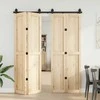 Stumdomų durų įrangos rinkinys, juodos spalvos, 183cm, plienas