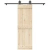 Stumdomų durų įrangos rinkinys, juodos spalvos, 183cm, plienas