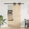 Stumdomų durų įrangos rinkinys, juodos spalvos, 183cm, plienas