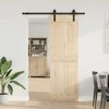 Stumdomų durų įrangos rinkinys, juodos spalvos, 183cm, plienas