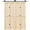 Stumdomų durų įrangos rinkinys, juodos spalvos, 183cm, plienas