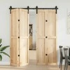 Stumdomų durų įrangos rinkinys, juodos spalvos, 183cm, plienas