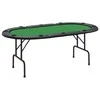 Sulankstomas pokerio stalas, žalias, 206x106x75cm, 10 žaidėjų