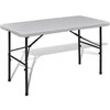 Sulankstomas sodo stalas, baltos spalvos, 122cm, HDPE