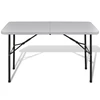 Sulankstomas sodo stalas, baltos spalvos, 122cm, HDPE