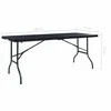 Sulankstomas sodo stalas, juodas, 180x75x72cm, HDPE