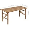Sulankstomas sodo suoliukas su pagalvėle, 118cm, bambukas