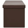 Sulankstomas suoliukas-daiktadėžė, rudas, PVC