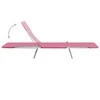 Sofa Sulankstomi saulės gultai, 2vnt., rožiniai, plienas ir audinys