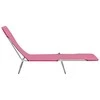 Sofa Sulankstomi saulės gultai, 2vnt., rožiniai, plienas ir audinys