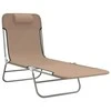 Sofa Sulankstomi saulės gultai, 2vnt., taupe, tekstilenas ir plienas