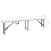 Sulankstomi sodo suoliukai, 2vnt., baltos spalvos, 180cm, HDPE