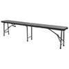 Sulankstomi sodo suoliukai, 2vnt., juodos spalvos, 180cm, HDPE