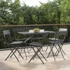 Sulankstomos bistro kėdės, 6vnt., juodos, poliratanas/plienas