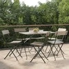 Sulankstomos bistro kėdės, 6vnt., pilkos, poliratanas/plienas