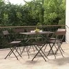 Sulankstomos bistro kėdės, 6vnt., rudos, poliratanas/plienas