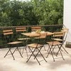 Sulankstomos bistro kėdės, 6vnt., tikmedžio masyvas ir plienas