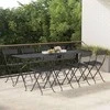 Sulankstomos bistro kėdės, 8vnt., juodos, poliratanas/plienas
