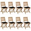 Sulankstomos sodo kėdės su pagalvėlėmis, 8vnt., akacija