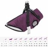 Šunų kailis su diržais, atsparus vandeniui, violetinis, XL