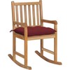 Supama kėdė su vyno raudona pagalvėle, tikmedžio masyvas