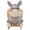 Supamas gyvūnas su atlošu asilas, pilkas, 60x32x55cm, pliušas