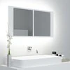 Veidrodinė vonios spintelė su LED, balta, 90x12x45cm, akrilas