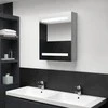 Veidrodinė vonios spintelė su LED, betono pilka, 50x14x60cm