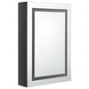 Veidrodinė vonios spintelė su LED, juoda, 50x13x70cm, blizgi