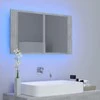 Veidrodinė vonios spintelė su LED, betono, 80x12x45cm, akrilas
