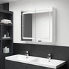 Veidrodinė vonios spintelė su LED, balta, 80x12x68cm, blizgi