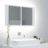 Veidrodinė vonios spintelė su LED, balta, 80x12x45cm, akrilas