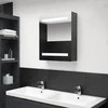 Veidrodinė vonios spintelė su LED apšvietimu, pilka, 50x14x60cm
